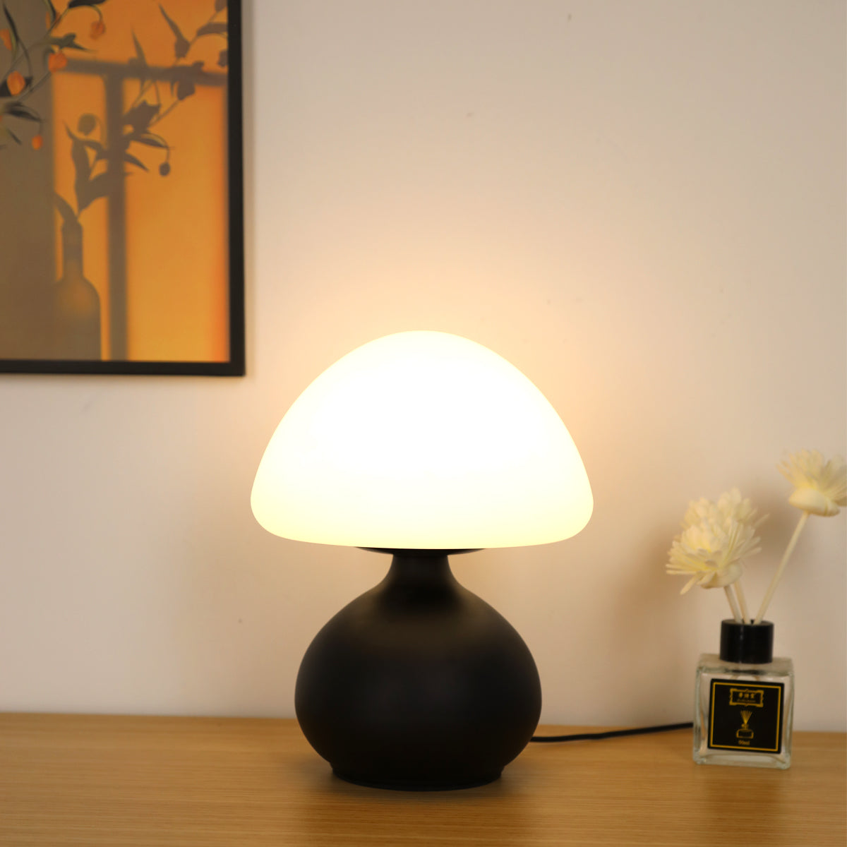 Lampe champignon led noir ambiance feutree confort visuel