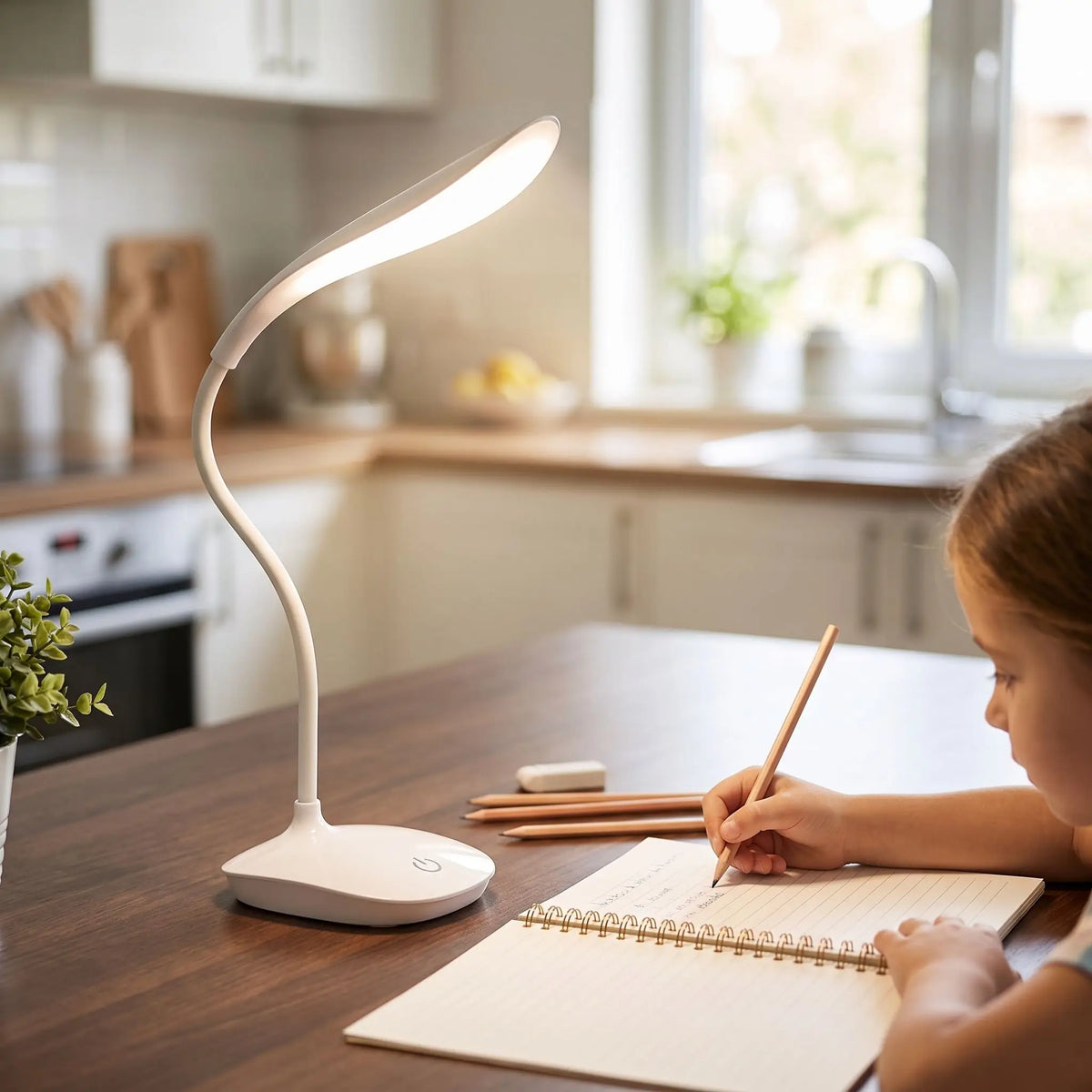 Col cygne flexible de la lampe de bureau sans fil oriente lumiere 