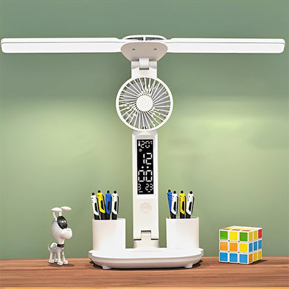 Lampe-bureau-double-tete-LED-modulable-orientabe-Porte-Stylo