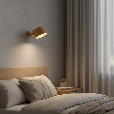 Applique murale chambre design compact bois natuel
