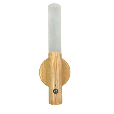 applique murale chambre sans fil detecteur mouvement bois naturel