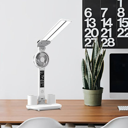 Lampe Bureau LED ventilateur affichage digital heure date temperature