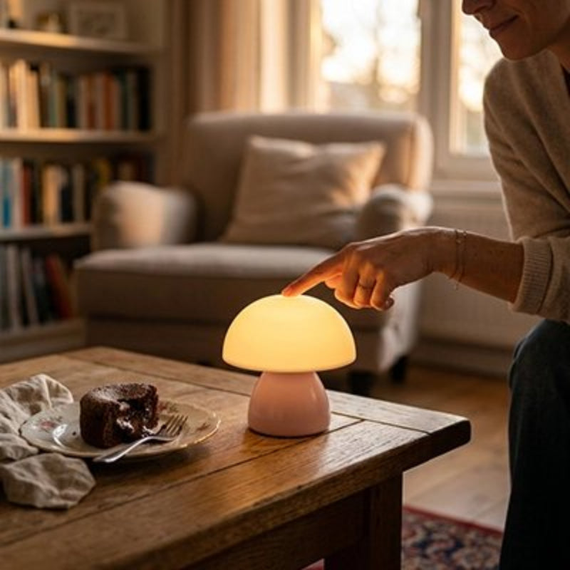 lampe champignon tactile rechargeable sans fil ambiance cosy en un clic