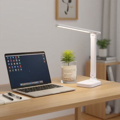 lampe de bureau LED compacte confort visuel intensite reglable