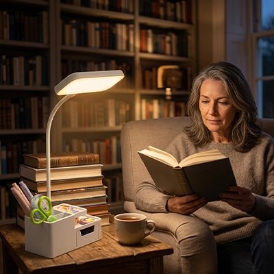 lampe de bureau led eclairage modulable confortable pour lecture