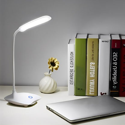 lampe de bureau sans fil led base stable desing compact espace reduit
